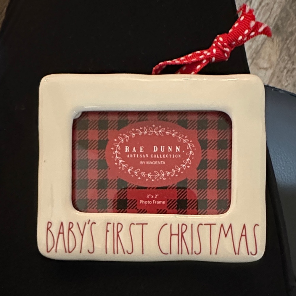 Rae Dunn Cream and Red Christmas Frame